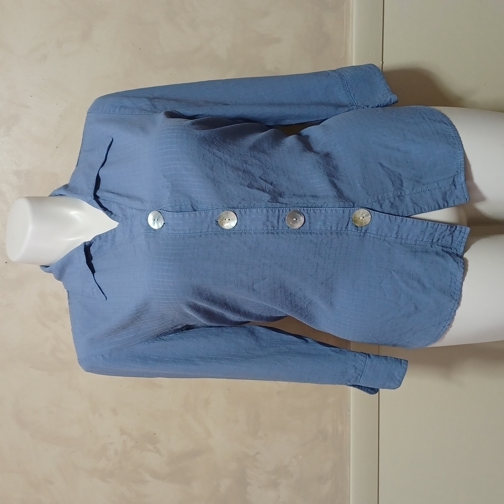 Gloria Lance Blue Button Down Size 2X